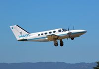 N6867L @ KRHV - Locally-based 1981 Cessna 421C Golden Eagle departing IFR to KFAT Fresno at Reid Hillview Airport, San Jose, CA. - by Chris Leipelt