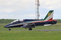 MM54538 @ LFOA - Italian Air Force Aermacchi MB-339PAN, Number 10 of Frecce Tricolori Aerobatic Team 2016, Landing rwy 24, Avord Air Base 702 (LFOA) Open day 2016 - by Yves-Q