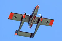 G-ONAA @ EGFH - OV-10B Bronco, seen in the overhead prior to landing on runway 22.