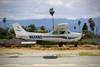 N52492 @ KRHV - Locally-based 1980 Cessna 172P departing on runway 31R at Reid Hillview Airport, San Jose, CA. - by Chris Leipelt