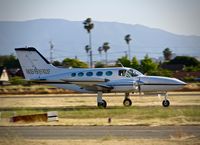 N555RF @ KRHV - San Martin based 1974 Cessna 421B rolling out on 31R at Reid Hillview Airport, San Jose, CA. - by Chris Leipelt