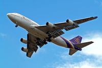 HS-TGY @ EGLL - Boeing 747-4D7 [28705] (Thai Airways) Home~G 28/07/2013. On approach 27R. - by Ray Barber
