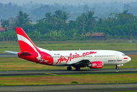 PK-AWQ @ WIII - Boeing 737-347 [23376] (Air Asia Indonesia) Jakarta-Soekarno Hatta Int~PK 26/10/2006. Taken through glass of hotel room. - by Ray Barber