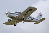 G-EEKY @ EGFH - Cherokee, Horizon Flight Training St Athan based, previously N8128N, LN-BNX, OY-DFP, seen departing runway 22.