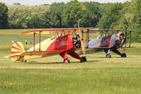 F-PBRI @ LFFQ - Bucker Bu-133D-1 Jungmeister, Taxiing to parking area, La Ferté-Alais airfield (LFFQ) Airshow 2015 - by Yves-Q