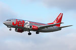 G-CELY @ EGNT - 737-377 on approach to Runway 25 at Newcastle Airport, March 2012. - by Malcolm Clarke
