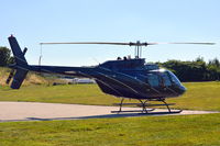 G-NEWZ @ EGTB - Bell 206B Jet Ranger III at Wycombe Air Park. Ex C-GBVZ - by moxy