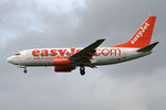 G-EZJZ @ EGNT - Boeing 737-73V on approach to 25 at Newcastle Airport, October 12th 2006. - by Malcolm Clarke