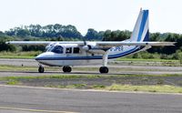 G-JPEG @ EGFH - Visiting Islander operated by APEM Aviation. - by Roger Winser