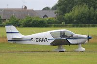 F-GNNX @ LFRT - Robin DR-400-120, Taxiing, St-Brieuc-Armor airport (LFRT-SBK) - by Yves-Q