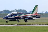 MM55053 @ LFOA - Italian Air Force Aermacchi MB-339PAN, N°7 of Frecce Tricolori Aerobatic Team 2016, Landing rwy 24, Avord Air Base 702 (LFOA) Open day 2016 - by Yves-Q