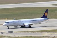 D-AEBG @ LFML - Embraer ERJ-195LR, Taxiing to holding point rwy 31R, Marseille-Provence Airport (LFML-MRS) - by Yves-Q