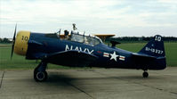 G-BKRA @ EGSU - At the 1994 Flying Legends Air Show. - by kenvidkid