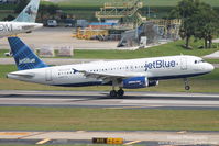 N663JB @ KTPA - JetBlue Flight 1052 (N663JB) Paint the Town Blue arrives at Tampa International Airport following from Luis Munoz Marin International Airport