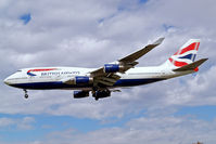 G-BNLA @ EGLL - Boeing 747-436 [23908] (British Airways) Heathrow~G 01/09/2006. On approach 27L. - by Ray Barber