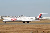 F-HMLJ @ LFBD - Bombardier CRJ-1000EL NG, Taxiing to holding point Delta rwy 05, Bordeaux Mérignac airport (LFBD-BOD) - by Yves-Q