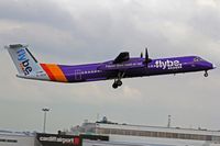 G-JEDR @ EGFF - Dash 8, Flybe, callsign Jersey 3BP, previously C-FDHI, seen departing runway 12 en-route to London City. - by Derek Flewin