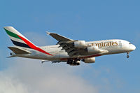 A6-EDK @ EGLL - Airbus A380-861 [030] (Emirates Airlines) Home~G 05/06/2015. On approach 27L. - by Ray Barber