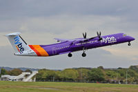 G-PRPB @ EGFF - Dash 8, Flybe, call sign Jersey 284, previously C-CGFI, N33NG, seen departing runway 12 en-route to Belfast City.