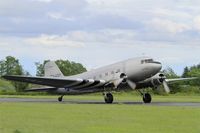 F-AZOX @ LFOA - Douglas DC-3C-S1C3G, Taxiing to parking area, Avord Air Base 702 (LFOA) Open day 2016 - by Yves-Q