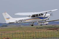 G-CBXJ @ EGCK - Skyhawk, Caernarfon based, previously N2391J, seen departing runway 07. - by Derek Flewin