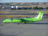 N438QX @ KBOI - Horizon's green' plane. - by Gerald Howard