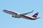 N915NN @ DFW - American Airlines TWA special livery 737 Departing DFW Airport