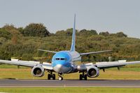 OO-TUV @ LFRB - Boeing 737-86J, U-turn rwy 07R after landing rwy 25L, Brest-Bretagne Airport (LFRB-BES) - by Yves-Q