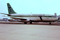 PH-TVE @ EHAM - Boeing 737-2K2C [20944] (Transavia Holland) Amsterdam-Schiphol~PH 29/08/1976. From a slide. Shown here with small Saudia titles having come back off lease on 10/08/1976. - by Ray Barber