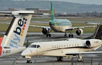 G-WIRG @ EGAC - Belfast City.  flybe G-JECF (left) and Aer Lingus EI-EPT middle/top. - by Albert Bridge