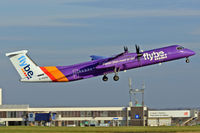 G-PRPB @ EGFF - Dash 8, Flybe, call sign Jersey 7AK. Previously C-CGFI, N33NG, seen departing runway 12 en-route to Belfast City.
