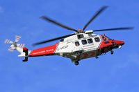 G-MCGP @ EGDX - AW189,Bristow Helicopters Ltd, call sign Rescue 187, MOD St Athan based, seen short finals runway 07 RTB.