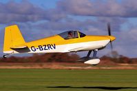 G-BZRV @ EGBR - Rapid departure! - by glider