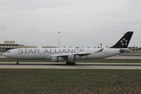 D-AIFF @ LMML - A340 D-AIFF Lufthansa StarAlliance - by Raymond Zammit