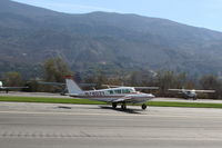 N7902Y @ SZP - 1966 Piper PA-30 TWIN COMANCHE, two Lycoming IO-320s 160 Hp each, landing roll Rwy 22 - by Doug Robertson