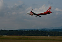OE-LER @ LSZH - Air Berlin Airbus A320-214 airplane landing at Zurich International Airport. - by miro susta