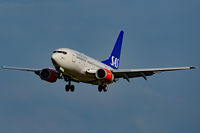 LN-RCW @ ZRH - SAS Scandinavian Airlines Boeing 737-683 airplane before landing at Zurich International Airport. - by miro susta