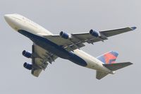 N665US @ LFPG - Boeing 747-451, Take off rwy 27L, Roissy Charles De Gaulle airport (LFPG-CDG) - by Yves-Q