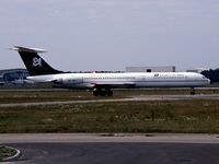 OK-JBJ @ LFBD - EGRETTA departure runway 23 (charter football ?) (wfu Mar 2002. Presumed b/u) - by Jean Goubet-FRENCHSKY