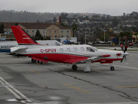 C-GPUV @ KSQL - Very sharp looking Toyo Pump North America Corp. (Coquitlan, BC) 2012 Socata TBM 700N (aka TBM850) visiting @ San Carlos Airport, CA - by Steve Nation