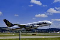 9V-SKR @ ZRH - Singapore Airlines Airbus A380-841 Airplane, Zurich-Kloten International Airport, Switzerland - by miro susta