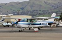 N182AK @ KRHV - Locally-based 1979 Cessna 182Q parked on the Trade Winds ramp at Reid Hillview Airport, San Jose, CA. - by Chris Leipelt