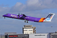 G-PRPG @ EGFF - Dash 8, Flybe, callsign Jersey 1323, previously 
C-FNQQ, n191WQ, seen departing runway 30, en-route to London City - by Derek Flewin