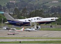 N902TM @ KRHV - Locally-based 2015 Socata TBM-900 departing off on 13R at Reid Hillview Airport, San Jose, CA. - by Chris Leipelt