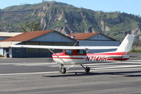 N714HH @ SZP - 1977 Cessna 150M, Continental O-200 100 Hp, taking the active - by Doug Robertson