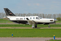 PH-JRN @ EHLE - Lelystad Airport departing to Cambridge - by Jan Bekker