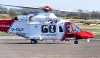 G-CILN @ EGFH - Visiting HM Coastguard SAR helicopter 'Rescue 187' taxying after a hot refuel. - by Roger Winser