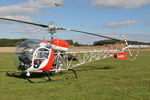 G-BAXS @ EGBR - Bell 47G-5 at Beighton Airfield's Helicopter Fly-In. September 22nd 2013. - by Malcolm Clarke