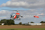 G-BAXS @ EGBR - Bell 47G-5 at Breighton Airfield's Helicopter Fly-In. September 2nd 2013 - by Malcolm Clarke