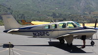 N36PC - 1979 Beech A36 BONANZA MACHEN TURBO conversion, Lycoming TIO-540-J 350 Hp, Machen made 40 A36 conversions, tip tanks, at SZP Fuel Dock. See other photos. - by Doug Robertson